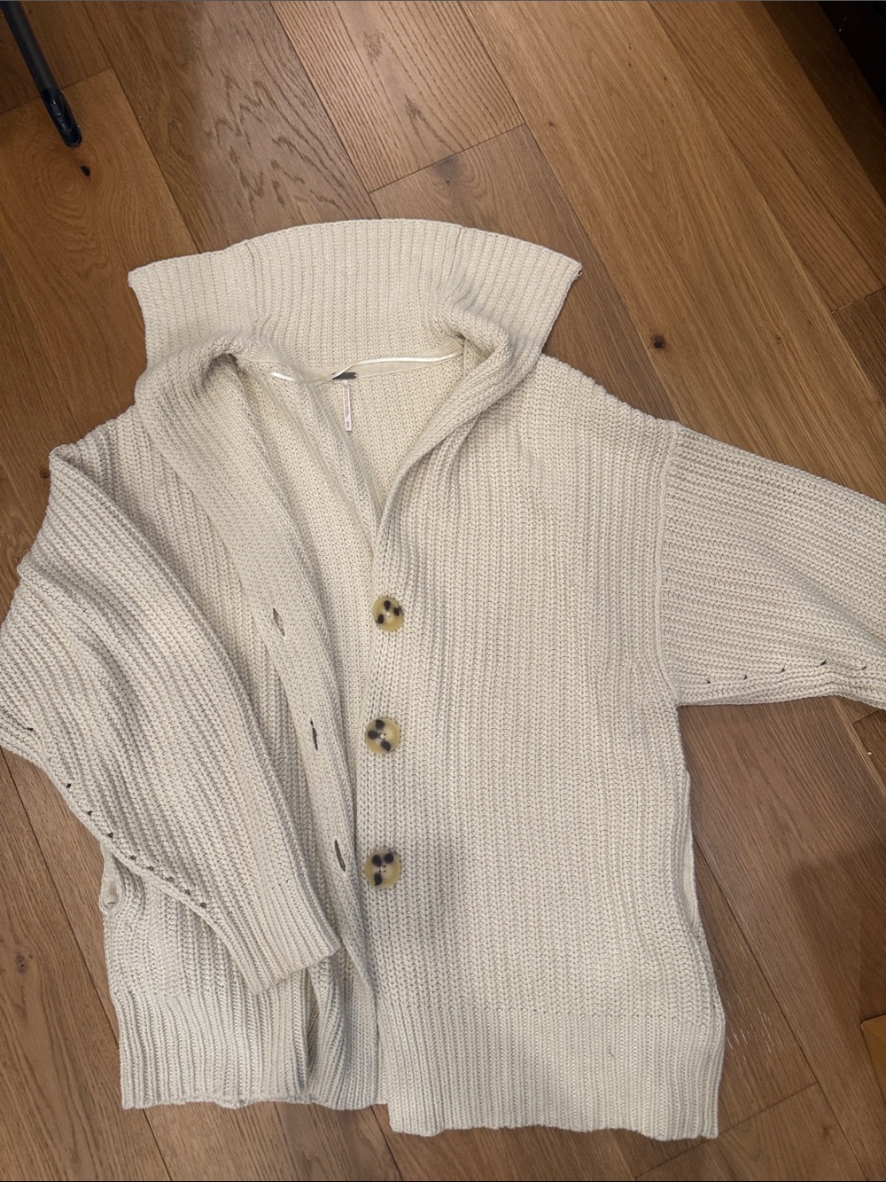 Free People Cream Chunky Cardigan Sweater - Picture 2 of 5